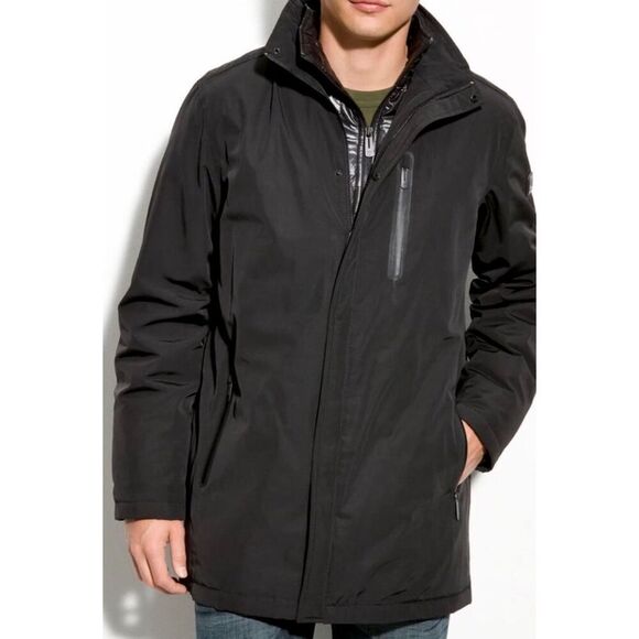 TUMI Tech Men’s Insulated Jacket Rain Coat Full Zip size S Black - Picture 1 of 14